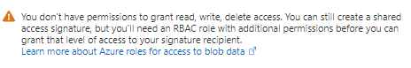 Captura de pantalla que muestra un aviso de falta de permisos.