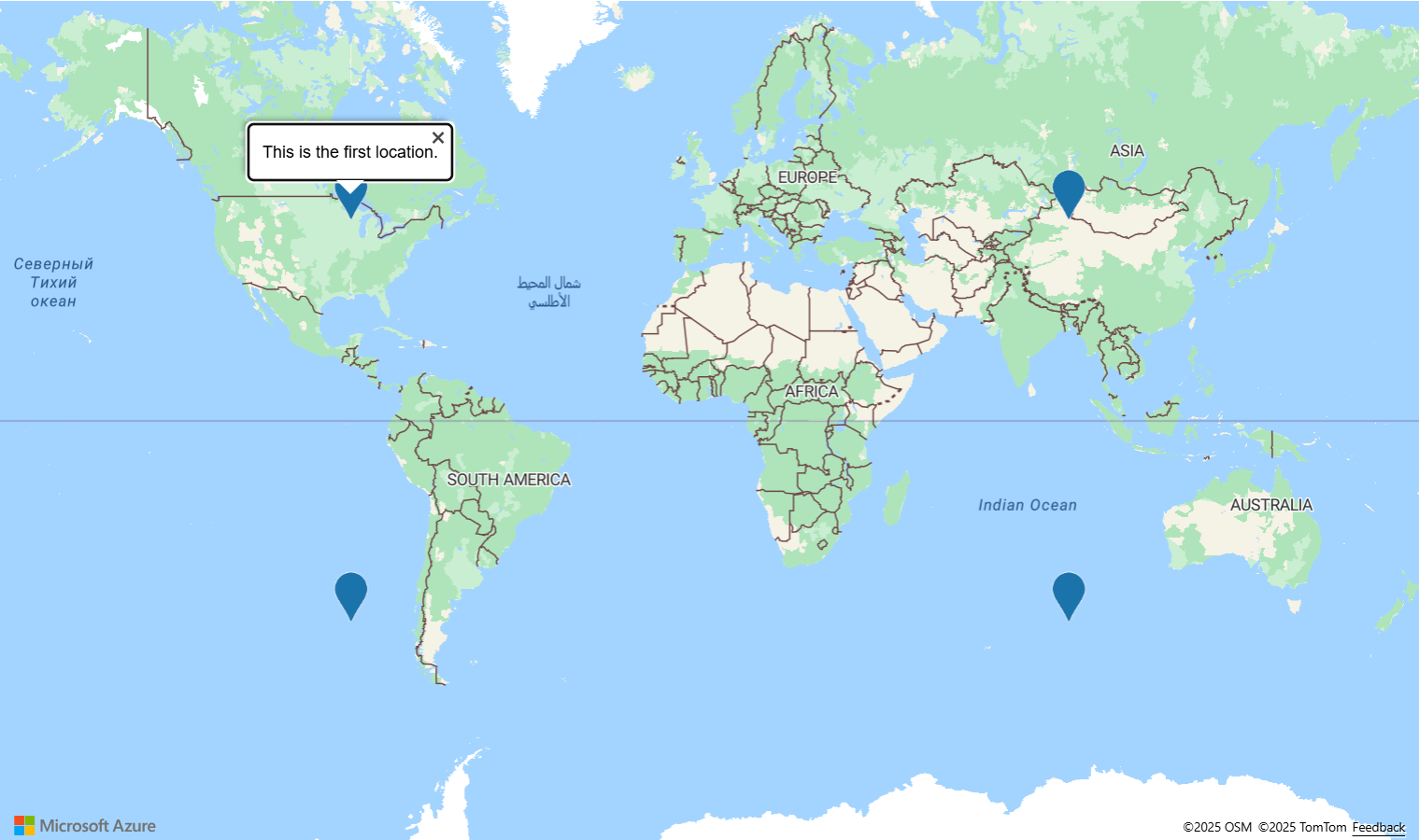 Captura de pantalla que muestra un mapa con elementos emergentes accesibles.