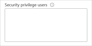 Captura de pantalla que muestra el cuadro de Usuarios con privilegios de seguridad de la ventana de conexiones de Active Directory.