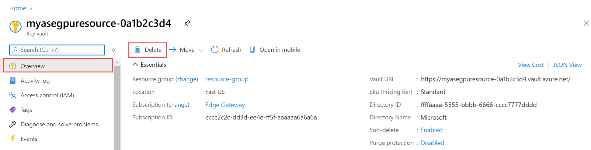 Eliminación del recurso de Azure Stack Edge y el almacén de claves asociado
