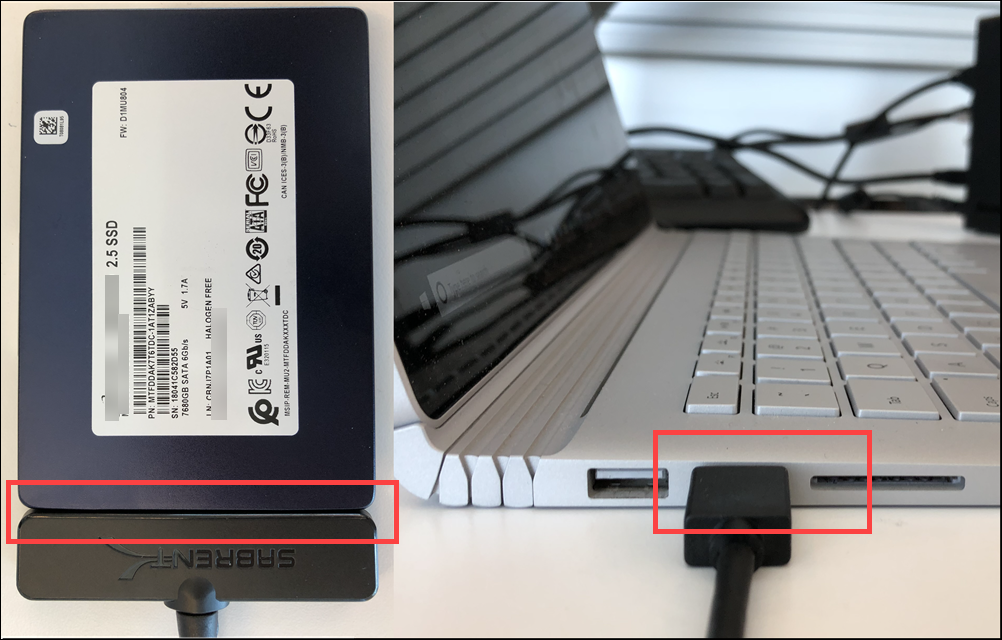 Captura de pantalla que muestra el conector de Data&nbsp;Box&nbsp;Disk para unidades cifradas de software.