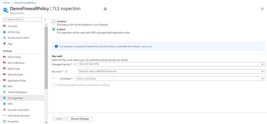 Diagrama de información general de Azure Firewall Premium
