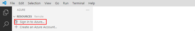 Captura de pantalla que muestra el panel de Azure con el vínculo seleccionado para el inicio de sesión de Azure.