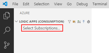 Captura de pantalla que muestra el panel de Azure, la sección Consumo de Logic Apps y Seleccionar suscripciones seleccionadas para filtrar las suscripciones de Azure.