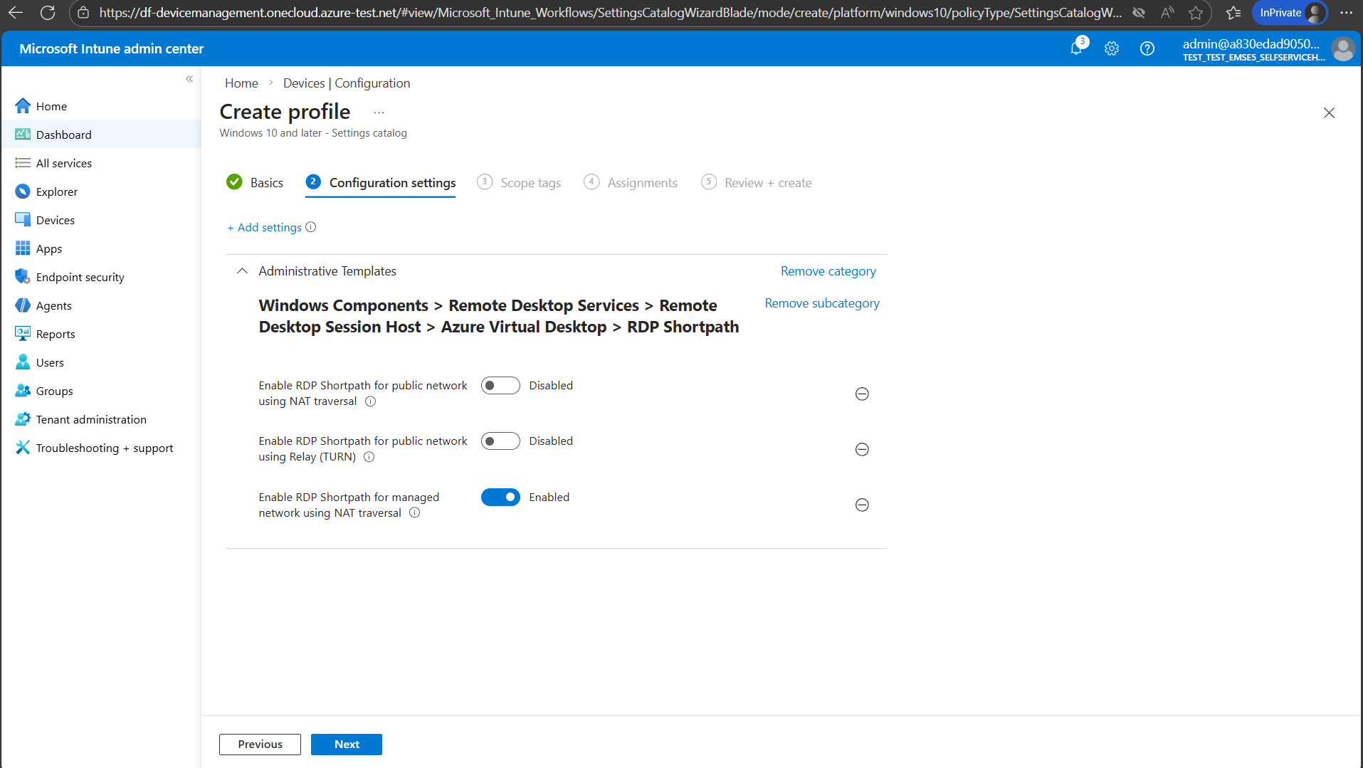 Configuración de RDP Shortpath para redes públicas mediante Microsoft Intune