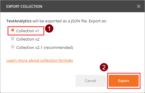 Elija el formato de exportación: 