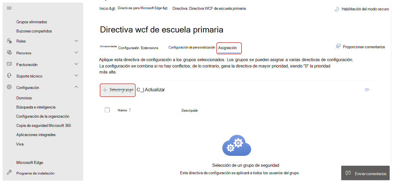 Busque DiagnosticData y configure Los datos opcionales como Obligatorios.