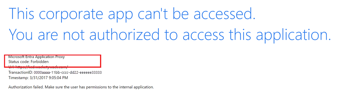 Captura de pantalla que muestra un mensaje de error HTTP 401 prohibido.