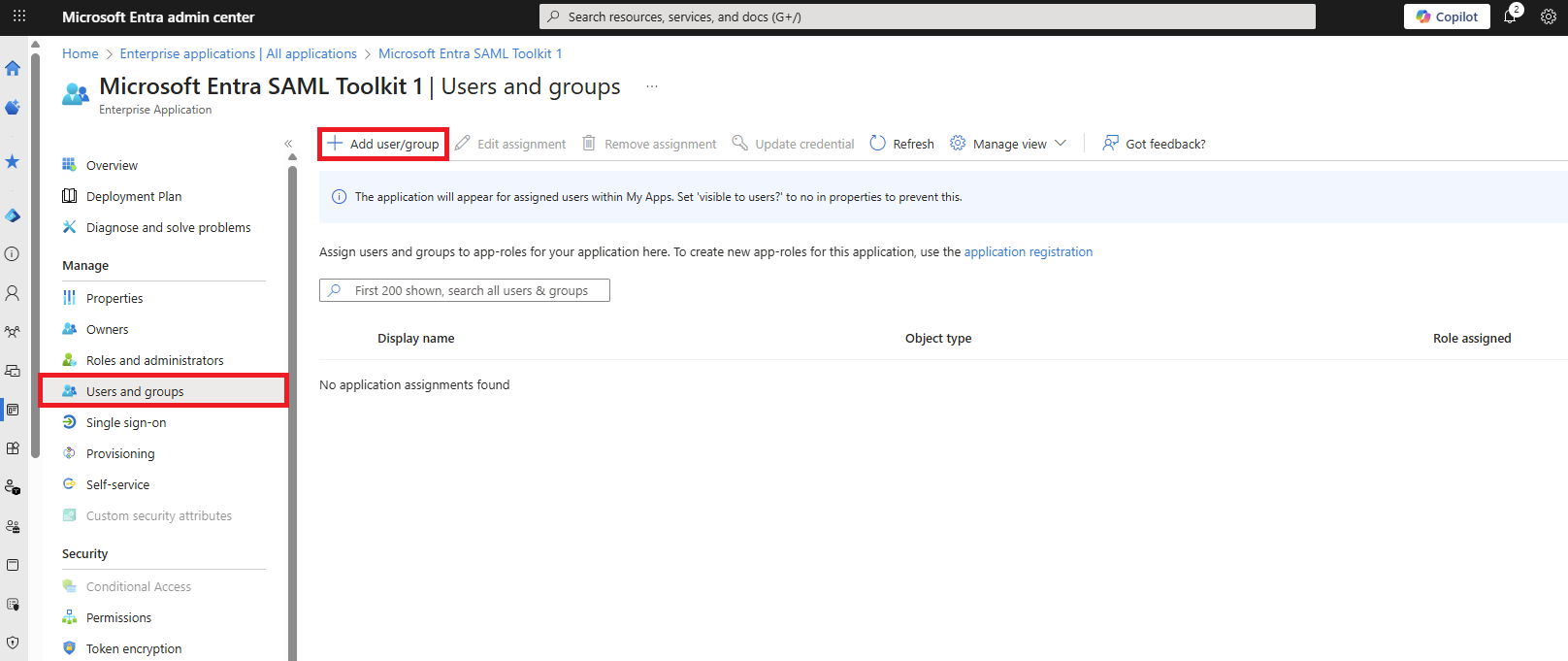Asigne una cuenta de usuario a una aplicación en su inquilino Microsoft&nbsp;Entra.