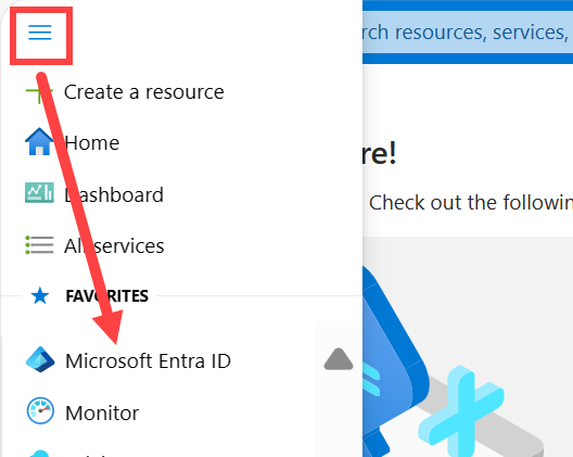 Captura de pantalla de la selección de Microsoft Entra ID.
