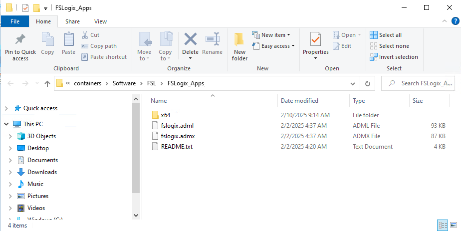 Contenido del paquete FSLogix