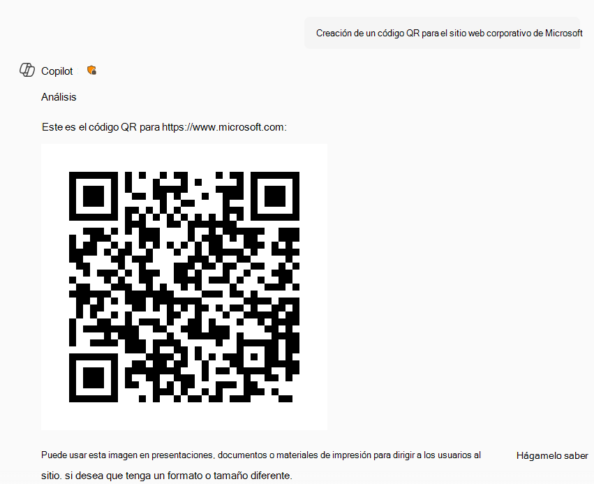 Código QR para Microsoft generado por Copilot