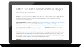 Captura de pantalla que muestra identificar el tráfico de Microsoft 365.