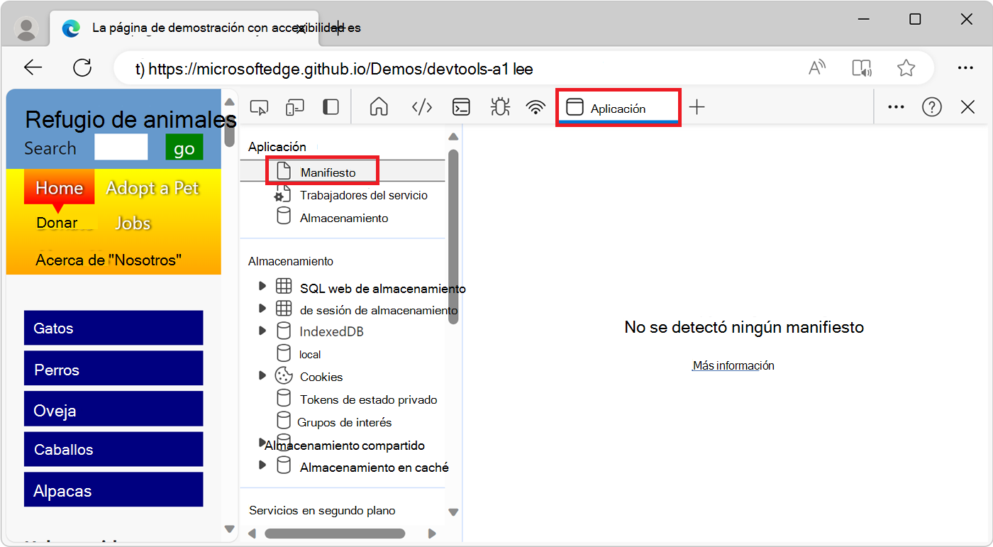 La herramienta Application