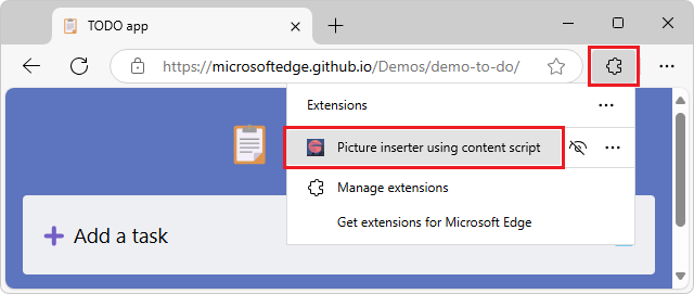 Hacer clic en el icono de la extensión para abrir la extensión