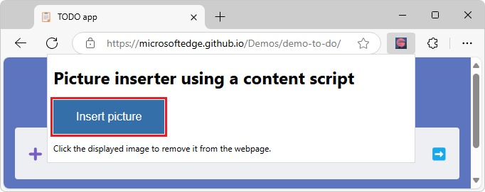 popup.html mostrar después de seleccionar el icono De extensión