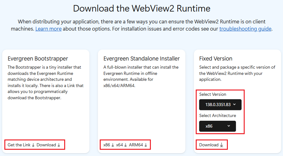 Opciones para distribuir y actualizar el entorno de ejecución de WebView2