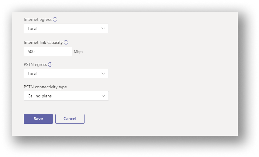 Configuración de salida del nuevo sitio.