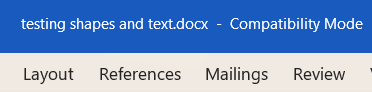 Modo de compatibilidad que se muestra en Word barra de título de la ventana.