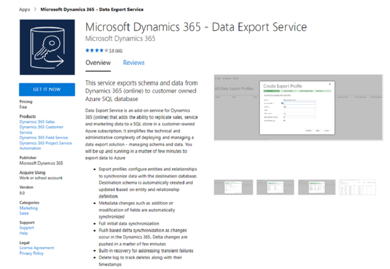 Captura de pantalla que muestra una página de descripción de la oferta en Microsoft Marketplace.