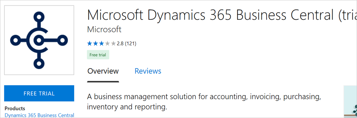 botón de evaluación gratuita de Dynamics 365