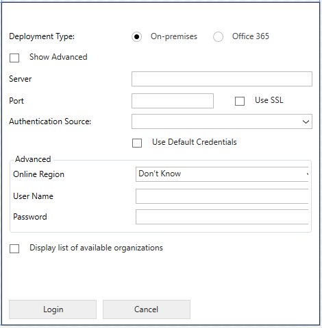 Control de inicio de sesión común de herramientas de XRM