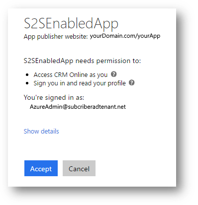 Conceda su consentimiento para acceder a los datos de Dynamics 365.