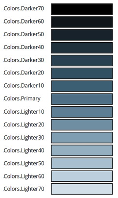 Ranuras de color de tema moderno.