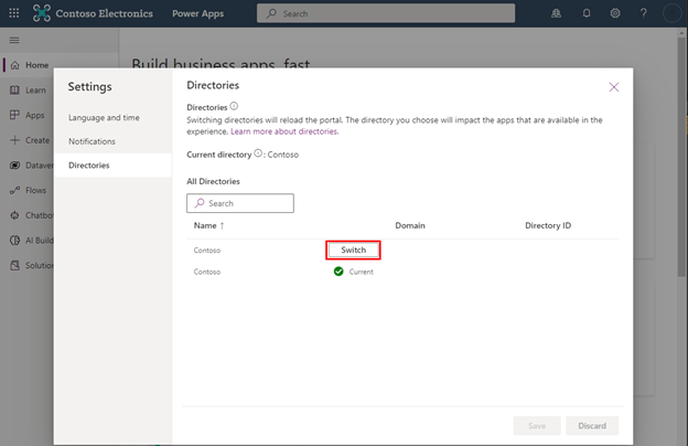 Azure B2B Maker: cambio de inquilino