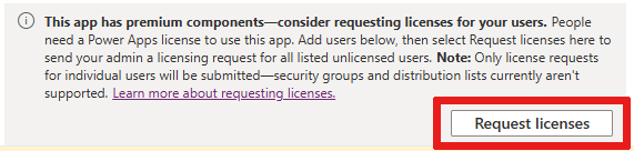 Solicita licencias de Power Apps para tus usuarios.