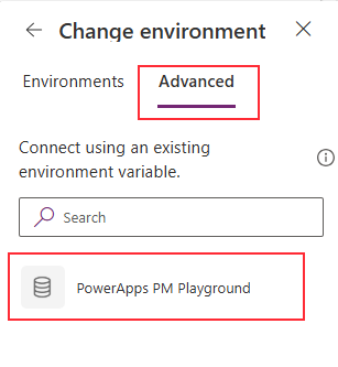 Variable de entorno del entorno externo de Dataverse.