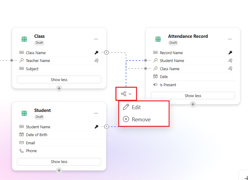 Editar relaciones de datos