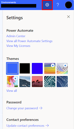 Captura de pantalla de la configuración de Power Automate.