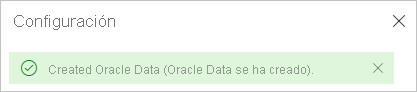  Captura de pantalla de la creación correcta del origen de datos de Oracle.