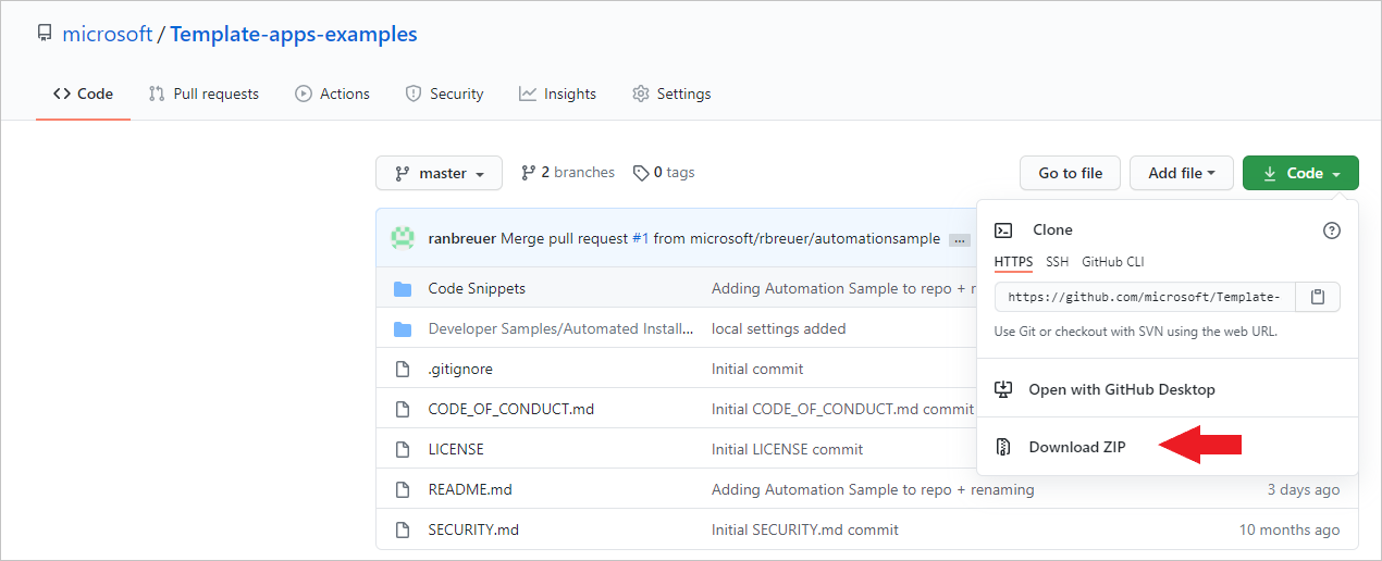 Captura de pantalla del ejemplo de instalación automatizada de Azure Functions.