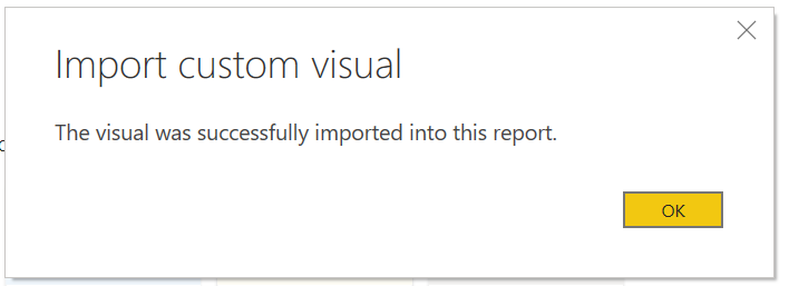 Captura de pantalla del cuadro de diálogo de importación correcta de Power&nbsp;BI.