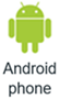 Captura de pantalla del icono que representa una categoría de dispositivo telefónico Android para la compatibilidad con aplicaciones móviles de Power BI.