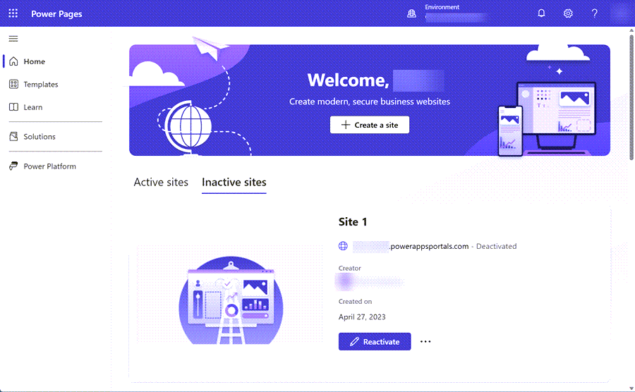 Reactivar el sitio web.