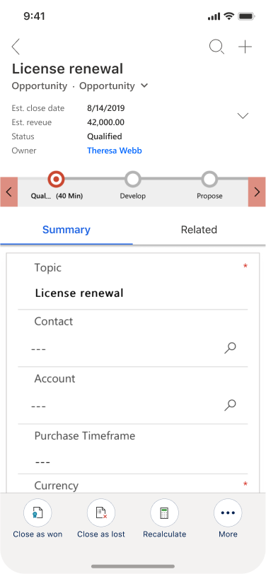 Model app mobile form Model app mobile form