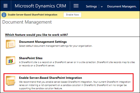 Habilite la integración de SharePoint.