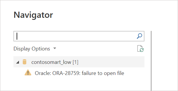 Captura de pantalla del navegador con el nombre de la base de datos en la parte superior, pero aparece un error en lugar de los datos.