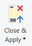 Captura de pantalla de la opción Cerrar y aplicar.