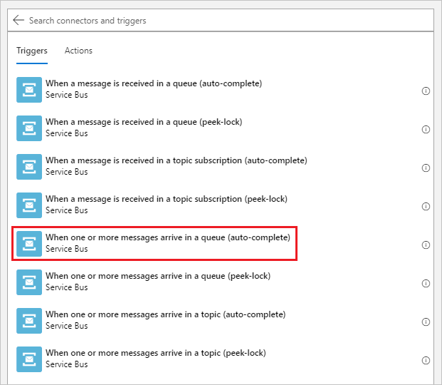 Seleccione el desencadenador de la aplicación lógica en Azure Portal.