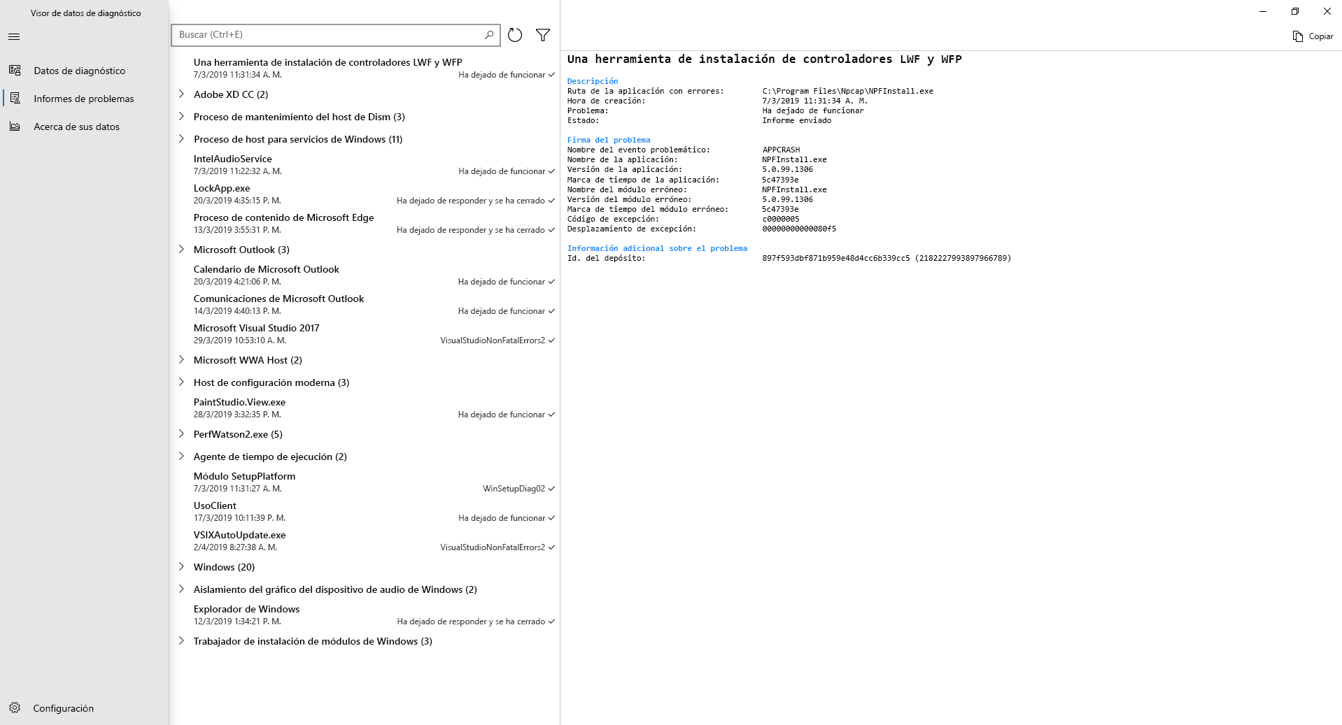 Recorte de pantalla de la sección 