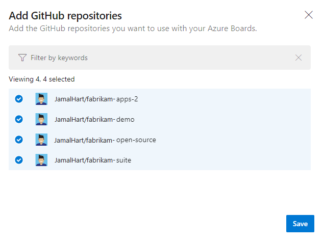 Screenshot 显示GitHub repos.