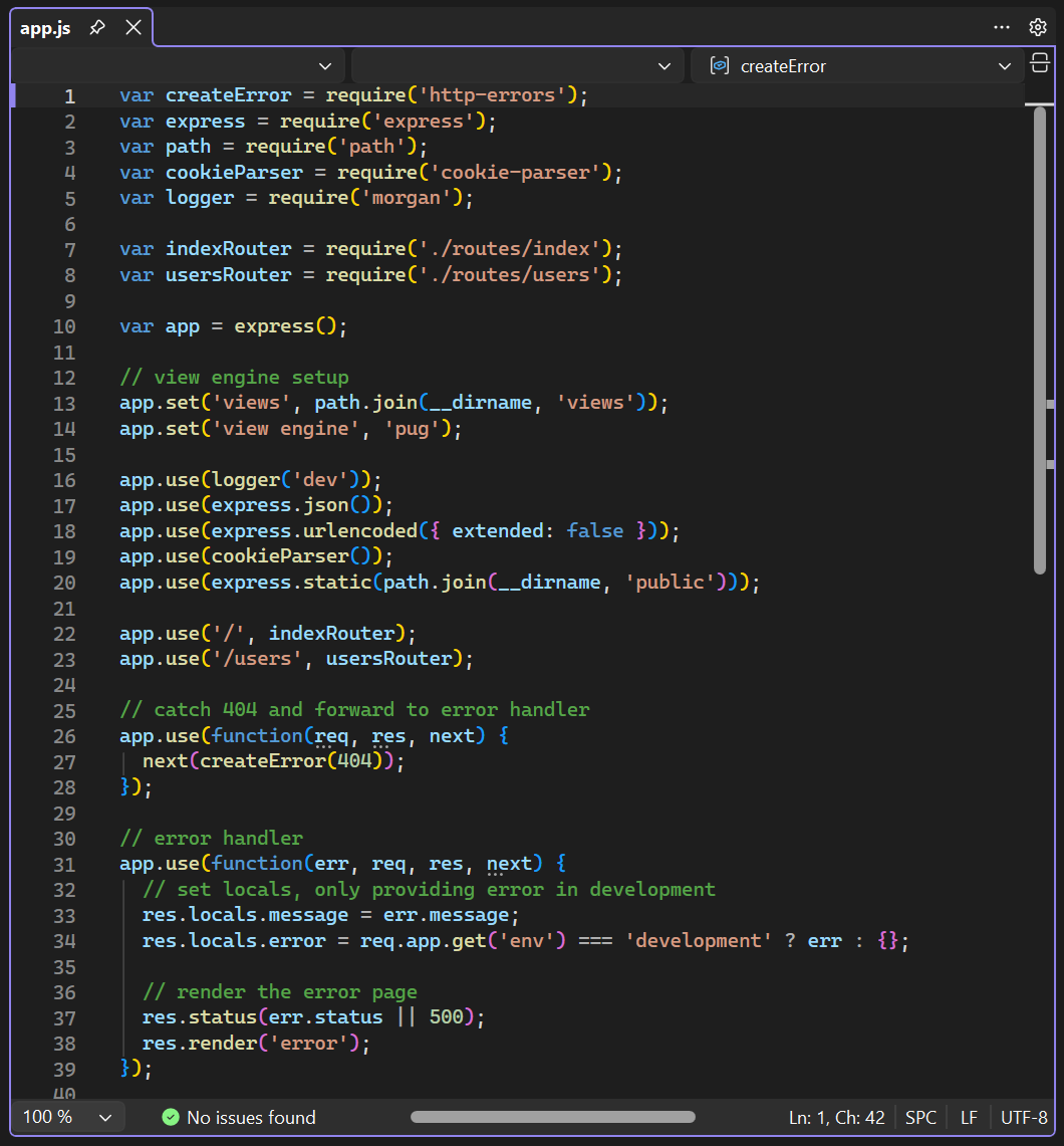 Visual Studio 中编辑器里打开的应用程序文件的屏幕截图。